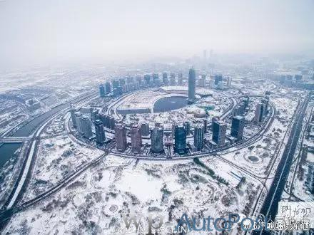 美！2015郑州初雪210米高空航拍