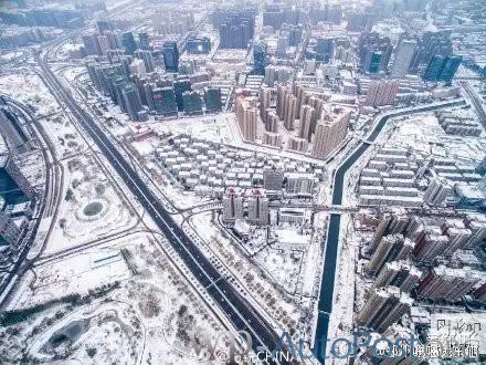 美！2015郑州初雪210米高空航拍