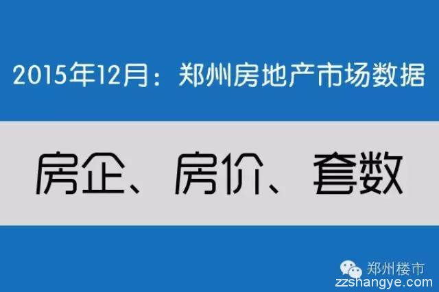 2015.12月郑州房地产市场数据：50个房企/50个住宅等